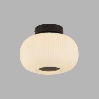 Plafonnier rond Ø 24 cm Noir Blanc Verre...