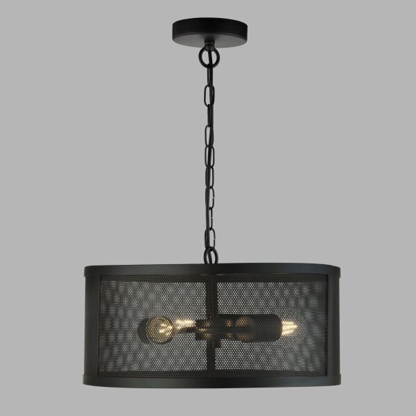 Suspension Noir Ø 45 cm en métal mesh 3x E27 Retro
