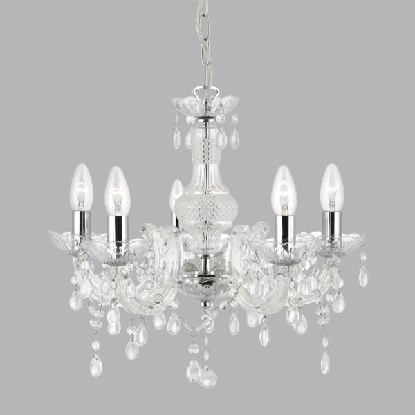 Lustre en cristal Verre Ø 48 cm 5x E14 Classique