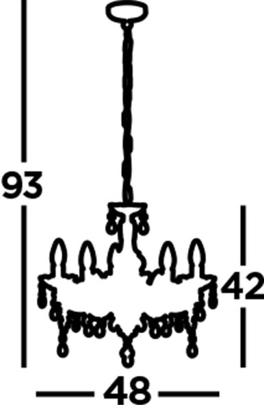 Lustre étincelant verre cristal Ø 48 cm 5x E14