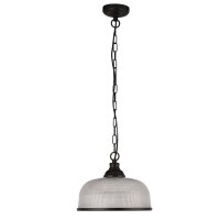 Suspension noir verre métal Ø 27 cm H :...