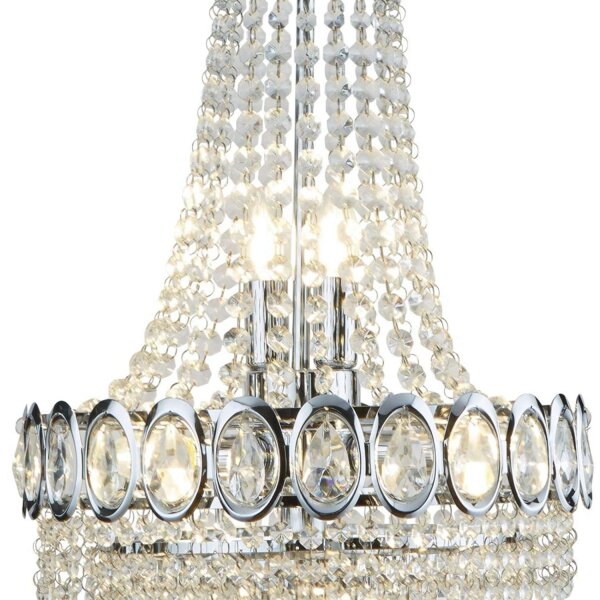 Lustre en cristal Ø 38 cm H : max. 128 cm réglable