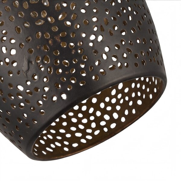 Lampe à suspendre noir or E27 Ø 15 cm étroit métal