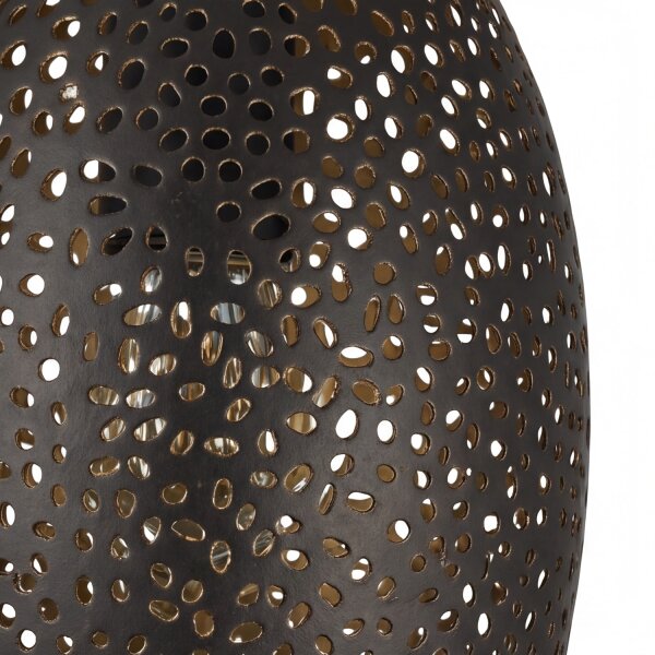 Lampe à suspendre noir or E27 Ø 15 cm étroit métal
