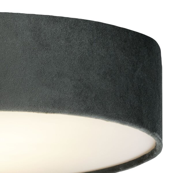 Plafonnier rond Ø 50 cm H : 10 cm Gris velours Abat-jour 3x E27