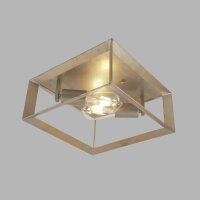 Plafonnier carré L : 30 cm en argent-or 2x E27...