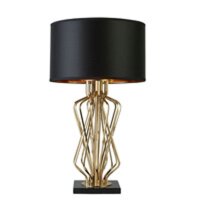 Lampe de table or noir hauteur 72 cm E27 métal...