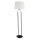 Lampadaire Blanc Argent 161 cm E27 Interrupteur à tirette Tissu Métal