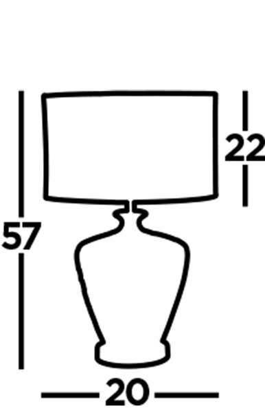 Lampe de table Chrome Blanc E27 57 cm Ø 36 cm Tissu Céramique