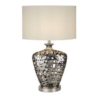 Lampe de table Chrome Blanc E27 57 cm Ø 36 cm...
