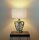 Lampe de table Chrome Blanc E27 57 cm Ø 36 cm Tissu Céramique