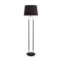 Lampadaire Tissu M&eacute;tal 161 cm E27 en noir laiton