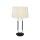 Lampe de table Abat-jour velours Interrupteur à tirette 63 cm E27 Blanc Argent