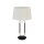 Lampe de table Abat-jour velours Interrupteur à tirette 63 cm E27 Blanc Argent