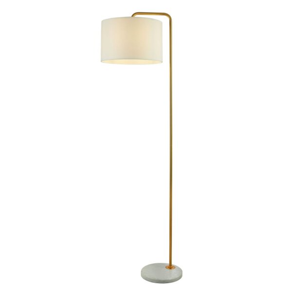 Lampadaire Marbre Socle 155 cm petit or antique blanc E27