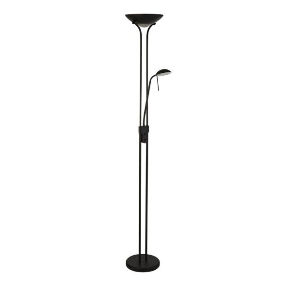 Lampadaire LED Lampe de lecture 180 cm noir 3000 K 1887 lm