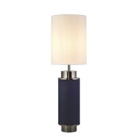 Lampe de table Bleu Blanc Nickel 72 cm de haut E27 Tissu...