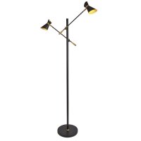 Lampadaire LED 3000K 160 cm orientable Métal noir or