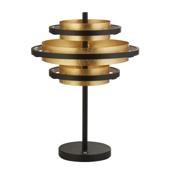 Lampe de table noir or H : 43,5 cm Ø 32 cm rond métal