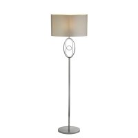 Lampadaire E27 Tissu Métal bas 151 cm Chrome Argent