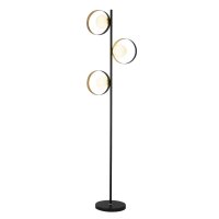Lampadaire 3 flammes 149 cm métal noir or G9