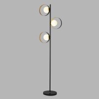 Lampadaire 3 flammes 149 cm métal noir or G9