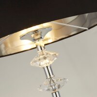 Lampadaire E27 157,5 cm bas Chrome Noir Abat-jour en tissu