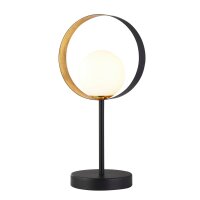 Lampe de table métal verre hauteur 36 cm G9 noir...