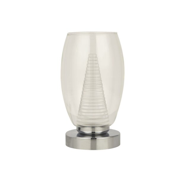 LED Lampe de table petite H : 20,5 cm Ø 11,5 cm Chrome Clair