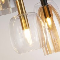 Lampe à suspendre 6 flammes E14 L : 95 cm Verre...