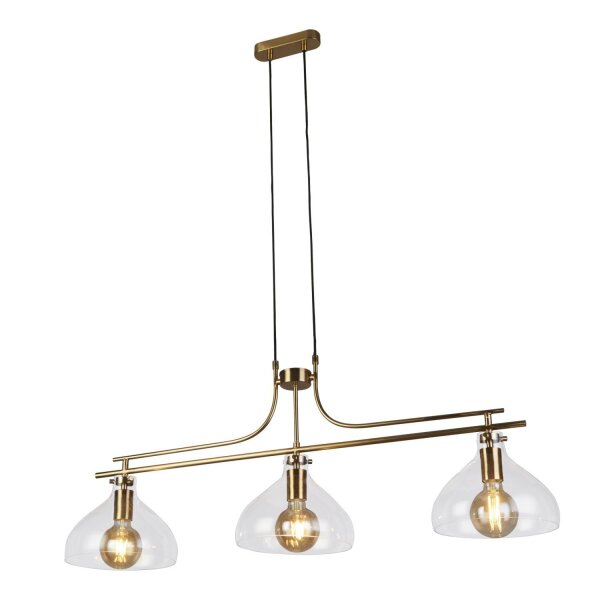 Lampe de billard vintage à 3 flammes L : 110 cm E27 en laiton