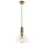 Lampe à suspendre verre métal Ø 25 cm en laiton clair E27 Vintage