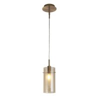 Suspension verre E14 D : 13 cm en laiton champagne