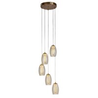 Suspension LED &Oslash; 35 cm H : max. 1,5 m Bronze...