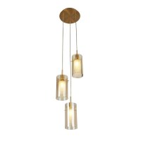 Suspension 3 flammes E14 D : 26 cm Verre Métal...