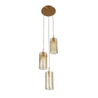 Suspension 3 flammes E14 D : 26 cm Verre Métal...
