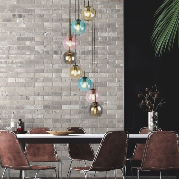 Lampe à suspendre Coloré Ø 54 cm H : max. 2 m réglable verre