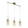Suspension 3 flammes en laiton crème E14 verre métal