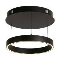 Suspension LED M&eacute;tal Noir rond &Oslash; 44 cm Anneau