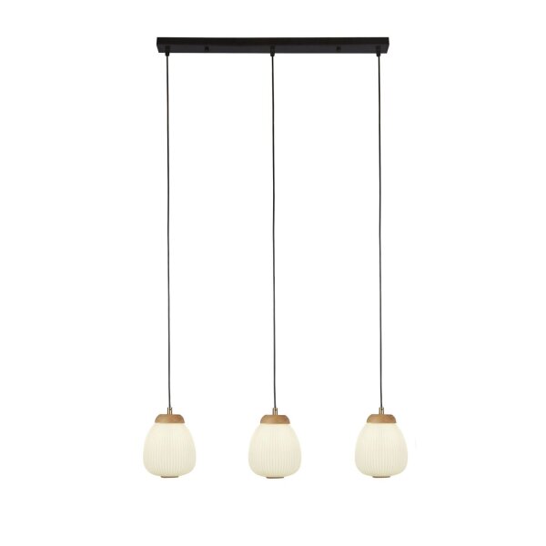 Suspension noir blanc L : 78,5 cm E14 3-flamme E14