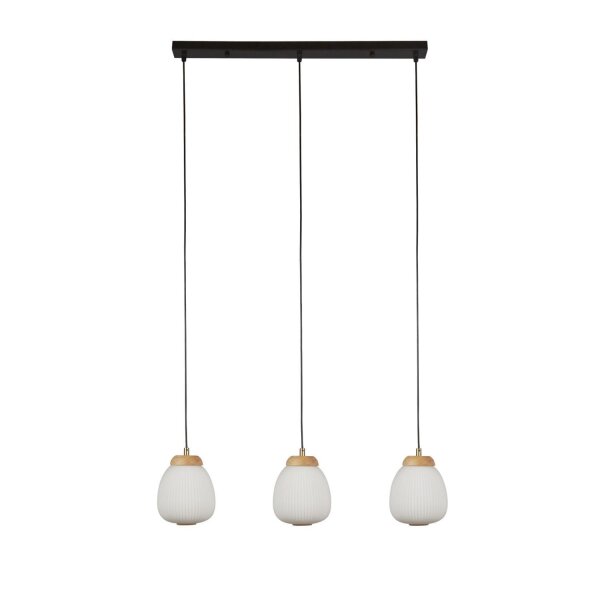 Suspension noir blanc L : 78,5 cm E14 3-flamme E14