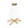 Suspension LED ronde bambou anneaux r&eacute;glables &Oslash; 50 cm
