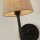 Applique Noir Crème H : 43 cm E14 Tissu Métal Rustique