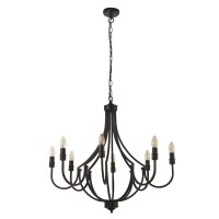 Lustre métal Ø 75 cm 8 flammes E14 Noir...