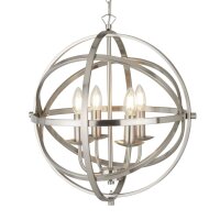 Lampe &agrave; suspendre argent mat &Oslash; 45 cm rond...