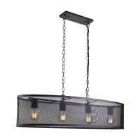 Lampe &agrave; suspendre noire 91 cm de long 4x E27...