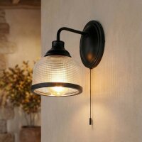 Applique vintage avec interrupteur H : 24,5 cm E27 Noir