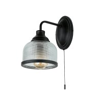 Applique vintage avec interrupteur H : 24,5 cm E27 Noir