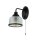Applique vintage avec interrupteur H : 24,5 cm E27 Noir