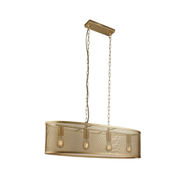 Lampe à suspendre en métal Mesh L : 91 cm 4x E27 en or